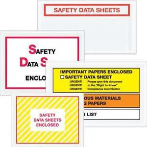 Tape Logic PL494 5 .5 x 10 in. 2 Mil Poly Clear Safety Data Sheets SDS Envelopes