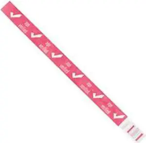 Tyvek WR102PK 0.75 x 10 in. Pink Age Verified Wristbands - Case of 500