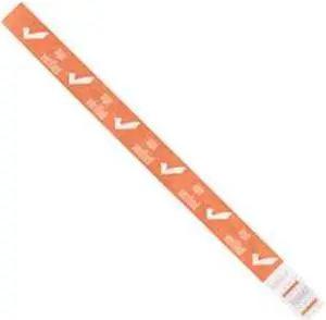 Tyvek WR102OR 0.75 x 10 in. Orange Age Verified Wristbands - Case of 500
