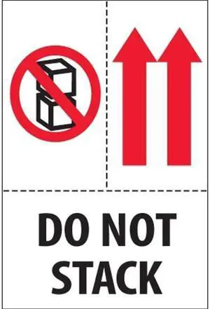 Tape Logic DL2153 4 x 6 in. - Do Not Stack Labels, Red, White & Black - Roll of 500 Tape Logic DL2153 4 x 6 in. - Do Not Stack Labels, Red, White & Black - Roll of 500
