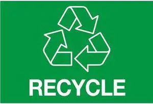 Tape Logic DL1312 2 x 3 in. Green Rectangle Recycle Lables - Roll of 500