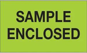 Tape Logic DL1214 3 x 5 in. - Sample Enclosed Fluorescent Green Labels - Roll of 500