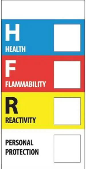 Tape Logic DL1289 1 x 2 in. - Health Flammability Reactivity Labels, Multiple - Roll of 500