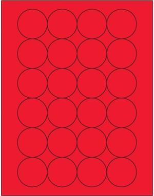 Tape Logic LL196RD 1.66 in. Fluorescent Red Circle Laser Labels - Pack of 2400