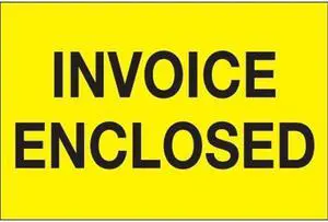 Tape Logic DL1205 3 x 5 in. - Invoice Enclosed Fluorescent Yellow Labels - Roll of 500