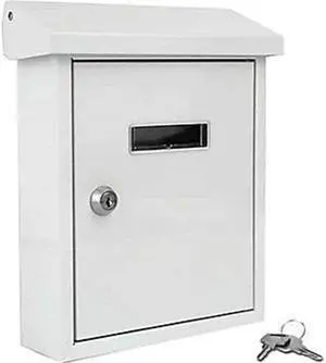 SereneLife SLMAB01 Indoor & Outdoor Wall Mount Locking Mailbox, Galvanized Steel