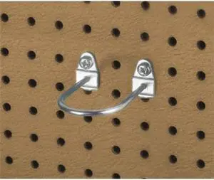 Triton Products 76325 2.88 In. L, 1.75 In. I.D. Zinc Plated Steel Double Mount U Shape Pegboard Hook for DuraBoard, 5 Pack