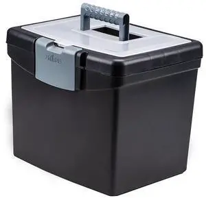 Storex Box,File,Portable,Bk 61504U01C