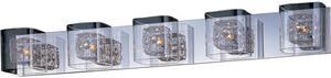 ET2 E22835-18SVPC Gem 5 Light Polished Chrome Vanity Wall Light