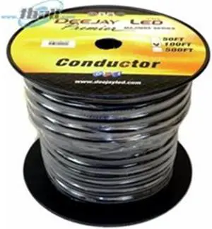 Deejay LED TBH124C100 100 ft. of Four Conductor 12 Gauge Cable in Black Flexible Casing