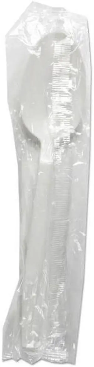 Boardwalk TSHWPPWIW Heavyweight Wrapped Polypropylene Cutlery Teaspoon - White
