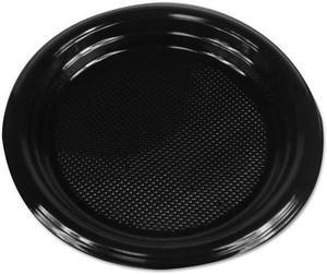 Boardwalk PLTHIPS6BL Hi-Impact Plastic Dinnerware, Plate, 6.00" Diameter, Black, 1000 / Carton