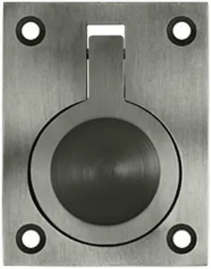 Deltana FRP25U15A 2.5 x 1.87 in. Flush Ring Pull, Antique Nickel - Solid