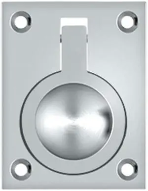Deltana FRP25U26 2.5 x 1.87 in. Flush Ring Pull, Bright Chrome - Solid