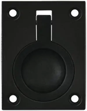 Deltana FRP25U19 2.5 x 1.87 in. Flush Ring Pull, Black - Solid Deltana FRP25U19 2.5 x 1.87 in. Flush Ring Pull, Black - Solid
