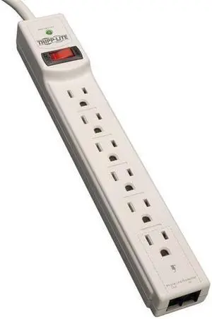 Tripp Lite TLP608TEL Surge Protector - 6 Outlet  8-Ft Cord  Tel