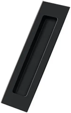 Deltana FP7178U19 7 x 1.87 x 0.37 in. Rectangular Flush Pull, Black - Solid Brass
