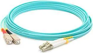 AddOn ADD-SC-LC-6M5OM4 19.69 ft. Aqua Laser-Optimized Multi-Mode fiber (LOMM) Duplex SC/LC OM4 Aqua Patch Cable