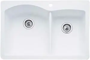 Blanco 440216 Diamond 1.75 in. Bowl Silgranit II Drop-In Kitchen Sink - White