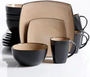Gibson 69467.16 Home Soho Lounge Dinnerware Set, Taupe