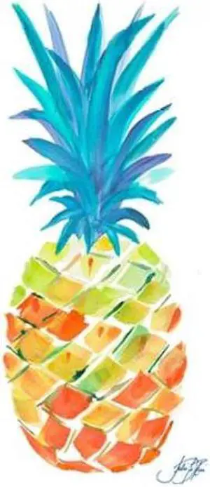 Sun Dance Graphics PDX12531ALARGE Punchy Pineapple II Poster Print by Julie Derice, 24 x 36 - Large
