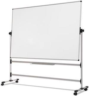 Bi-Silque Visual Communication Products RQR0221 36 x 48 in. Earth Silver Easy Clean Revolver Dry Erase Board, Steel Frame - White