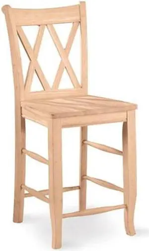 International Concepts S-202 24 in. H Double X Back Stool