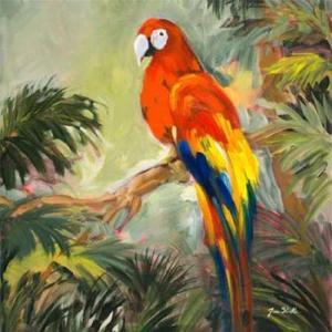 Sun Dance Graphics PDX9261SMALL Parrots At Bay I Poster Print by Jane Slivka, 12 x 12 - Small