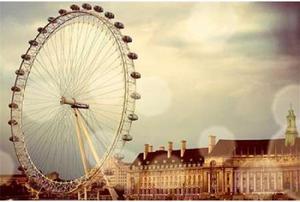 Sun Dance Graphics PDX8713QSMALL London Ferris Wheel Poster Print by Emily Navas, 12 x 18 - Small