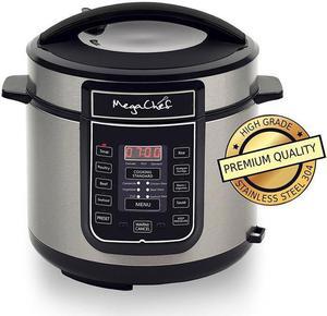 MEGACHEF MCPR100A Quart Digital Pressure Cooker with 14 Pre-set Multi Function