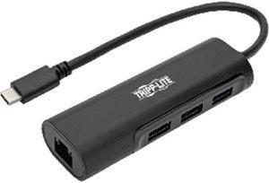 Tripp Lite U460-003-3A1GB USB C Multiport Hub Adapter with 3 USB-A, Gbe Black USB Type C