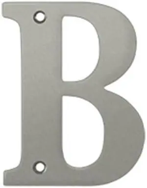 Deltana RL4B-15 4 in. Residential Letter B, Satin Nickel - Solid