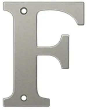 Deltana RL4F-15 4 in. Residential Letter F, Satin Nickel - Solid