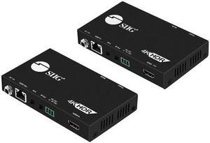 SIIG CE-H23311-S1 4K HDR HDMI 2.0 Extender Over Single Cat5e & Cat6e with RS-232 & IR - 100 m