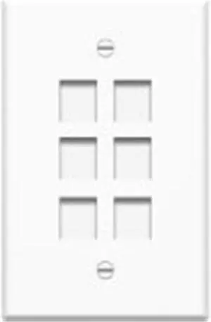 4Xem 4XFP06KYWH 6 Outlet Rj45 Wall Plate Face Plate White