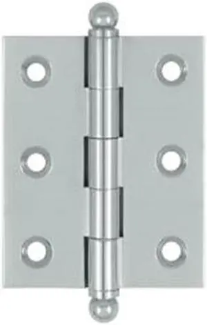 Deltana CH2520U26 2.5 x 2 in. Hinge with Ball Tips, Bright Chrome - Solid