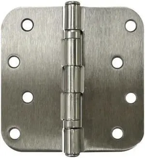 Deltana S44R5BB15 4 x 4 x 0.62 in. Radius Ball Bearings Hinge, Satin Nickel - Steel  - Pack of 2