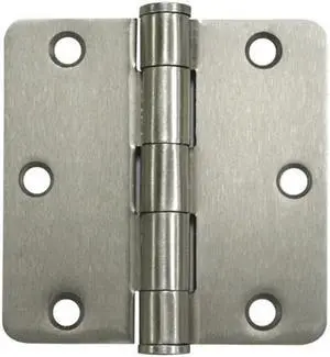 Deltana S35R4HD15 3.5 x 3.5 x 0.25 in. Heavy Duty Radius Hinge, Satin Nickel - Steel  - Pack of 2