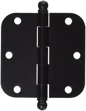 Deltana S35R510B-BT 3.5 x 3.5 x 0.62 in. Radius Hinge with Ball Tips Steel - Oil Rubbed Bronze