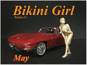 American Diorama 38269 May Bikini Calendar Girl Figure for 1 isto 24 Models Diecast Cars