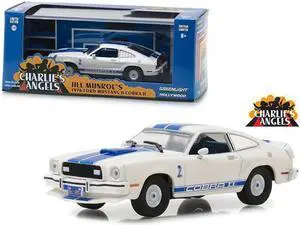 Greenlight 86516 1 isto 43 1976 Ford Mustang Cobra II Charlies Angels TV Series Diecast Model Car, White