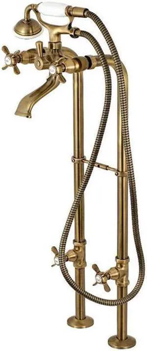 Kingston Brass CCK285K3 Freestanding Tub Faucet Supply Line with Stop Value & Handle, Vintage Brass - 5.31 x 6.56 x 32.25 in.