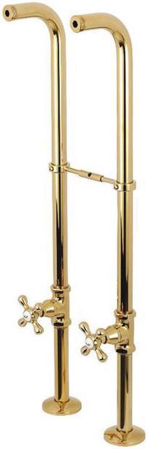 Kingston Brass CC266S2AX Freestanding Supply Line with Stop Value & Handle, Polished Brass - 4.56 x 6 x 32.25 in.