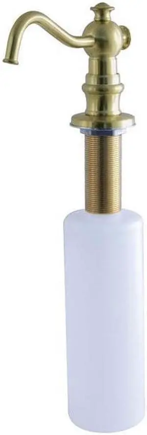 Kingston Brass SD7607 Curved Nozzle Metal Soap Dispenser, Satin Brass - 2.19 x 3.88 x 11.81 in.