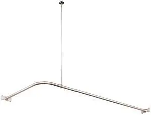 Kingston Brass CC3146 L-Shaped Shower Curtain Rod, Polished Nickel - 2.13 x 26.5 x 63 in.
