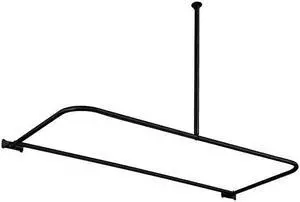Kingston Brass CC3130 D-Shaped Shower Curtain Rod, Matte Black - 2.13 x 26.5 x 63 in.