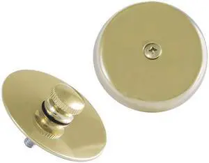 Kingston Brass DTL5303A2 Tub Drain Stopper with Overflow Plate Replacement Trim Kit, Polished Brass - 1.81 x 3.13 x 3.13 in.
