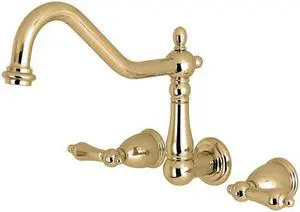Kingston Brass KS1022AL Wall Mount Tub Filler, Polished Brass - 6.19 x 7.94 x 13 in.