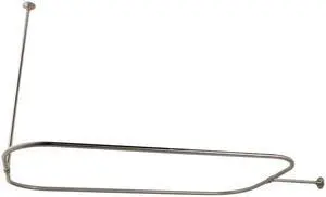 Kingston Brass CC3156 Rectangular Shower Curtain Rod, Polished Nickel - 30.38 x 25.25 x 44.5 in.
