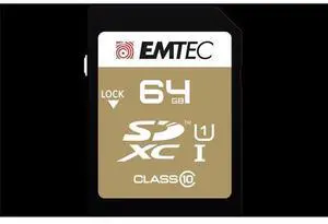 Emtec ECMSD64GXC10GP 64 GB Class 10 Gold Plus SDXC Memory Card